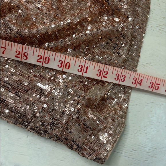 MAJE Ripaillette Sequin Mini Dress Size 34 XS Cocktail Formal Gold Plunge - Picture 5 of 9